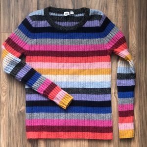 GAP glitter rainbow knitted sweater size medium